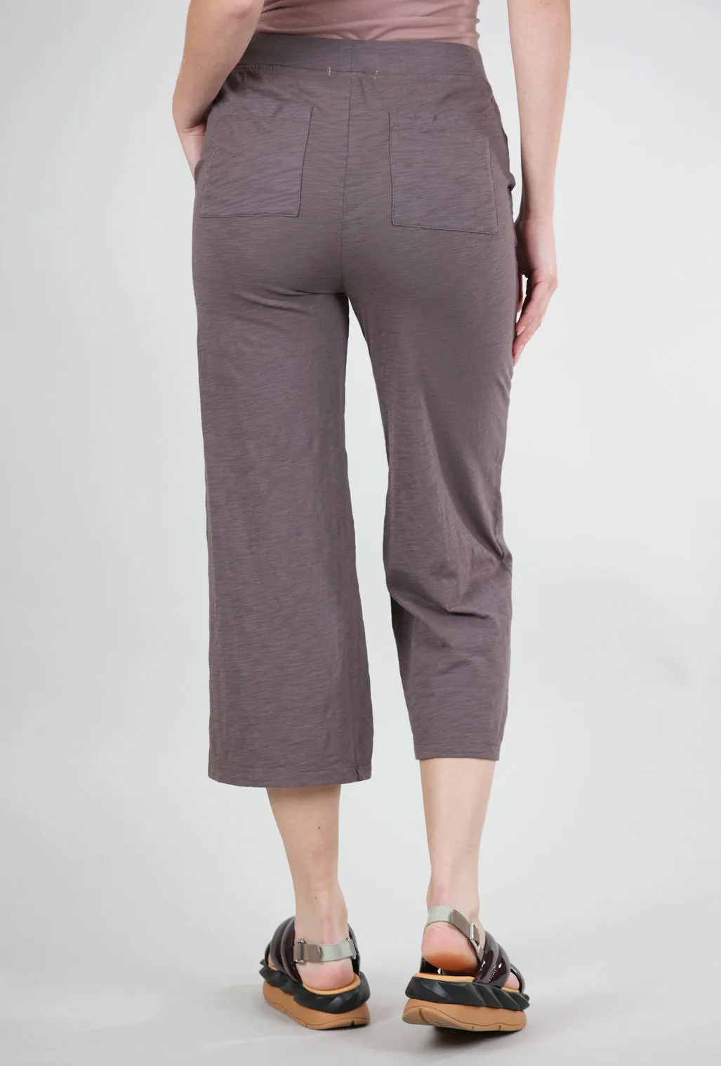 Wide Leg Crop Pants, Dark Pewter