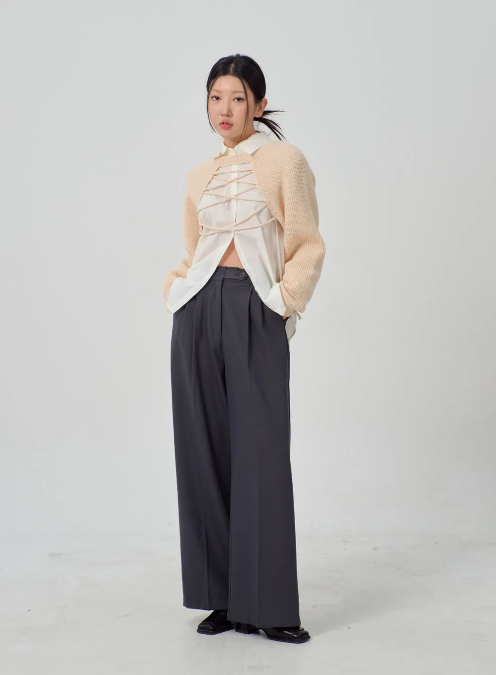 Wide Leg Tailored Pants IM316