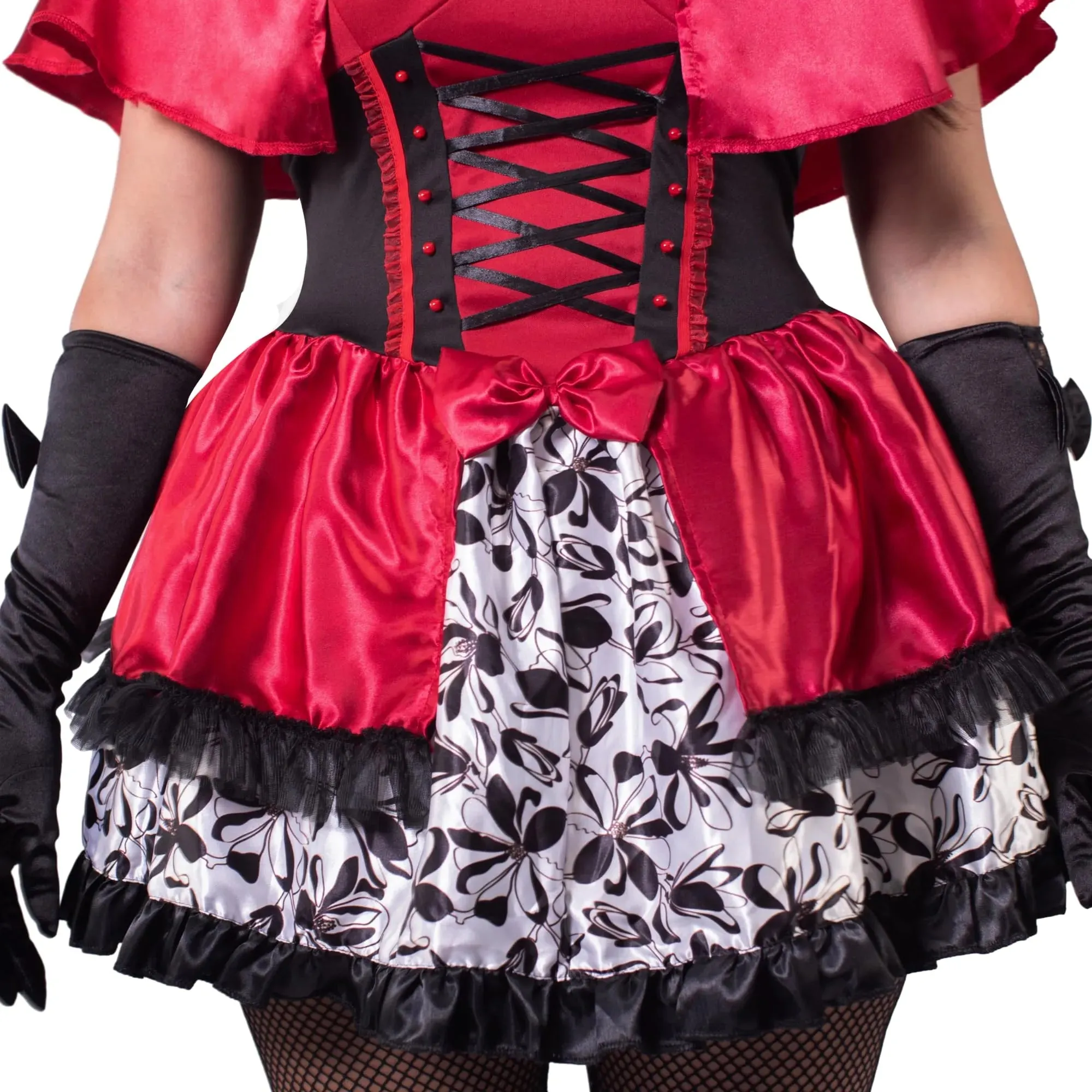 Women Little Red Riding Hood Dress Costume Set