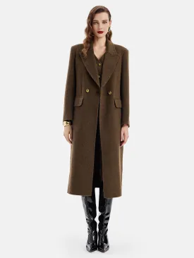 Wool Wide Lapel Long Coat