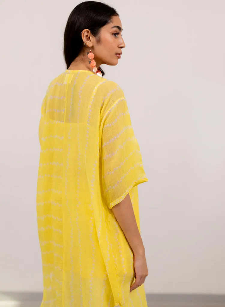 Yellow Bandhej Tunic Set