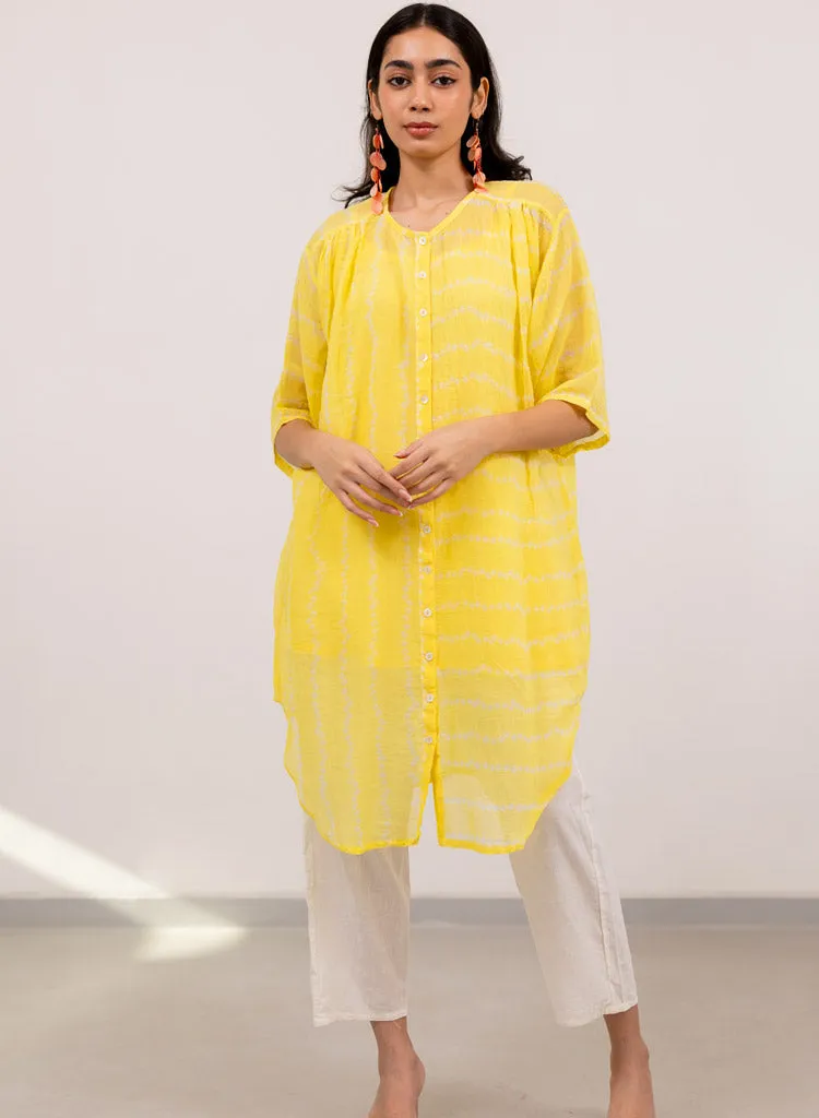 Yellow Bandhej Tunic Set