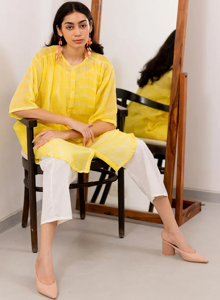 Yellow Bandhej Tunic Set